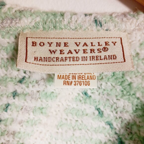 Boyne Valley Weavers Hand Crafted Ireland Mint Green Plaid Poncho Wool blend O/S - Picture 3 of 10